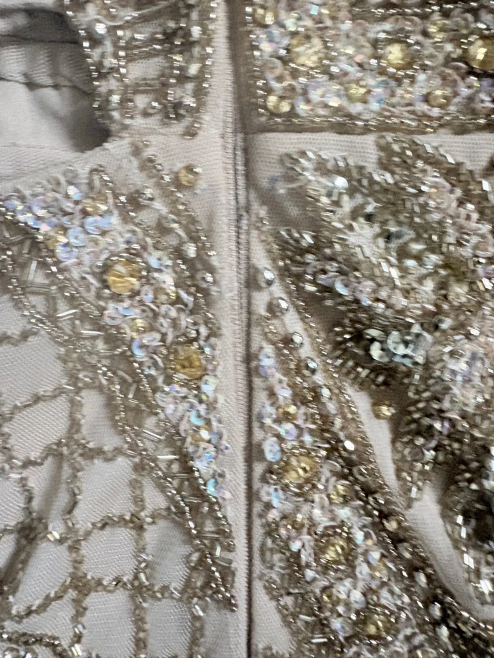 Jovani Gold Embellished one shoulder Evening Maxi Formal Gown with High Slit - Picture 7 of 12